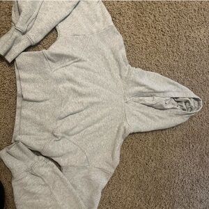 Aerie Light Gray Hooded Sweatshirt